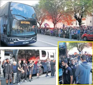  ??  ?? AMBIENTAZO. La afición fue a despedir al Deportivo y los jugadores salieron a aplaudir a los seguidores.