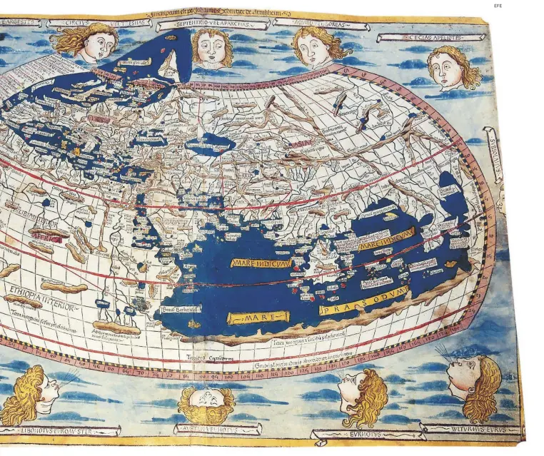  ?? EFE ?? Ptolomeo concedió a la sociedad grecorroma­na una visión global con su mapamundi