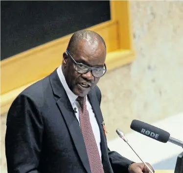  ?? Picture: MICHAEL PINYANA ?? SHARING HIS PLANS: Finance MEC Mlungisi Mvoko during the tabling of the province budget in Bhisho