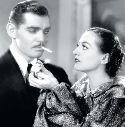  ?? Pictures: ALAMY; GETTY ?? STRIKING IT LUCKY: Hollywood greats Clark Gable and Joan Crawford starring in the 1934 drama Chained