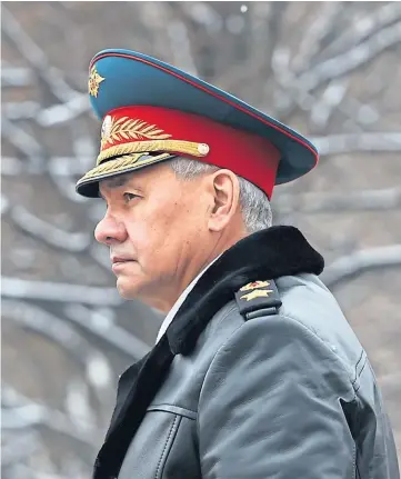  ?? Military setbacks. ?? MINISTER: Sergei Shoigu said Ukraine is diverting attention from its