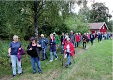  ??  ?? VANDRARE. Deltagarna på väg genom Älmhult, strax efter att man lämnat Gallingsbo.