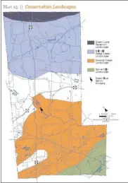  ??  ?? This map from the updated New Hanover Comprehens­ive Plan shows different “conservati­on landscapes.”