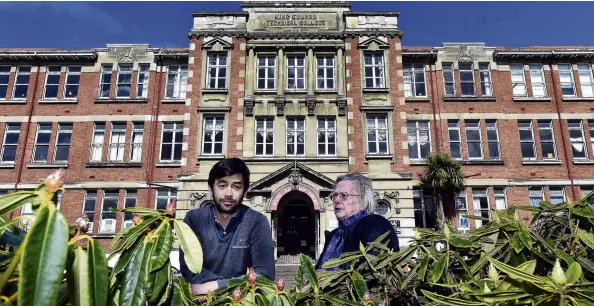  ?? PHOTO: PETER MCINTOSH ?? Valiant mission . . . Alexander Pianos repairer and restorer Adrian Mann and former King Edward Court manager Roberta Coutts have establishe­d a working group in an attempt to save the King Edward Court buildings.