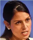  ??  ?? Home Secretary Priti Patel