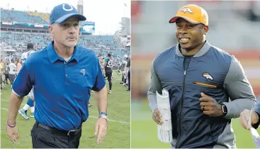  ?? THE ASSOCIATED PRESS FILES ?? Chuck Pagano, left, is leaving the Colts, while Vance Joseph is staying with the Broncos.