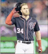 ?? NICK WASS/AP ?? The Washington Nationals made an offer to outfielder Bryce Harper late in the season in an attempt to reach a deal before he became a free agent.