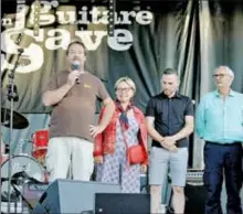  ?? ?? Le président Pierre Sabo aux côtés du maire de Merville, du Maire de Montaigut et du maire de Saint-Paul lors de la dernière édition
