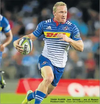  ?? Picture: GALLO IMAGES/ROGER SEDRES ?? TOUGH PLAYER: Jano Vermaak – one of Western Province’s stars