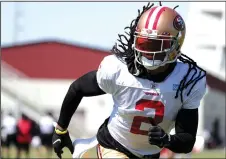  ?? ANDA CHU/BAY AREA NEWS GROUP ?? The 49ers' Jason Verrett drills during training camp in Santa Clara on Aug. 3, 2021.