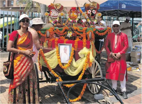  ?? ?? Radha and Mahesh Srini spent many months organising this year’s Festival of Chariots.