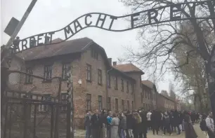  ?? (Michael Starr) ?? A DELEGATION OF Arab-Israeli youth at Auschwitz, yesterday.