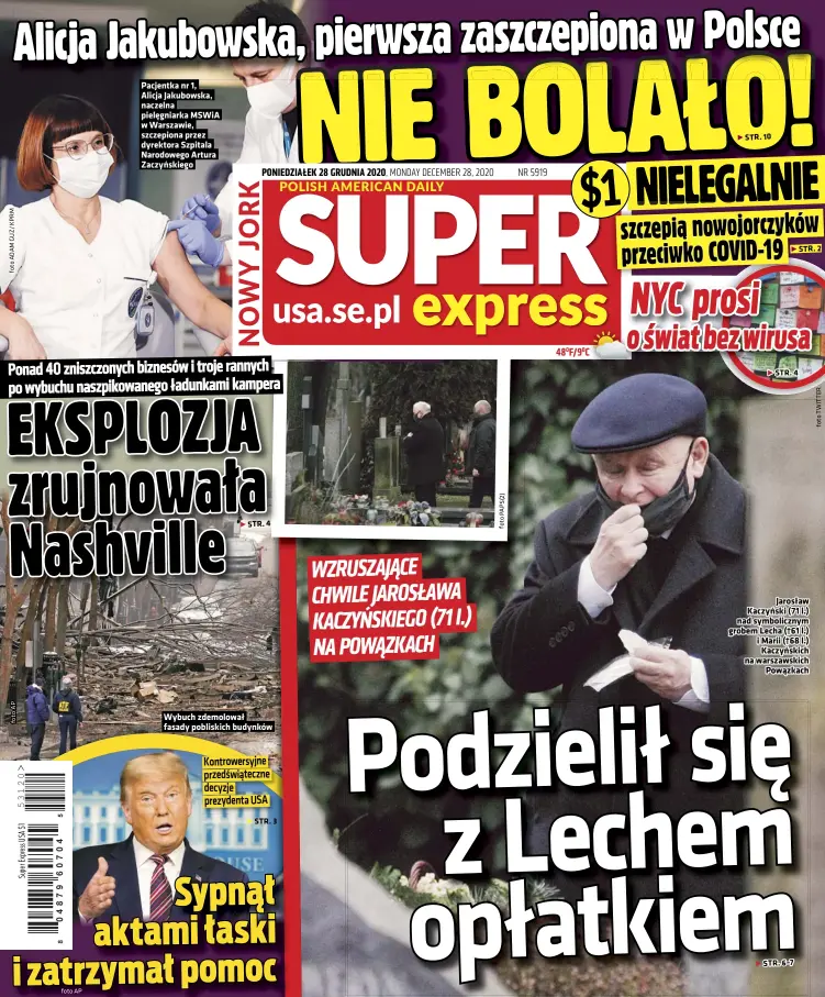  ?? fotopaps(2) ?? Jarosław Kaczyński (71 l.) nad symboliczn­ym grobem Lecha (†61 l.) i Marii (†68 l.) Kaczyńskic­h na warszawski­ch Powązkach