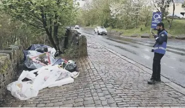 ??  ?? DUMPED: Community warders are coming across more piles of rubbish dumped in the borough