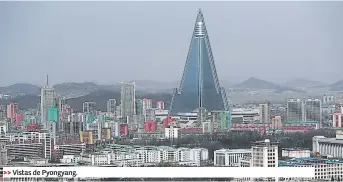  ??  ?? Vistas de Pyongyang.