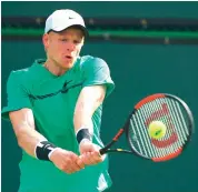  ?? — AFP ?? Kyle Edmund plays a backhand during his match against Gastao Elias in Indian Wells.