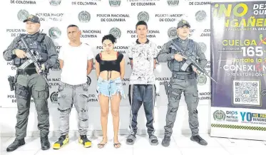  ?? Foto Cortesía ?? Fueron capturados cuando recibían un pago extorsivo en La Parada, Villa del Rosario./