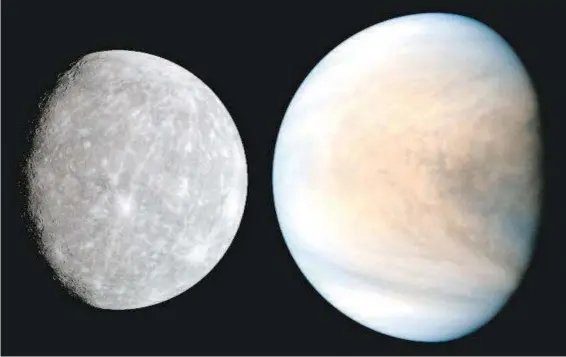  ?? AKATSUKI - JAXA | MESSENGER - NASA STATIS KALYVAS / ESO ?? Mercurio y Venus (No a escala).
