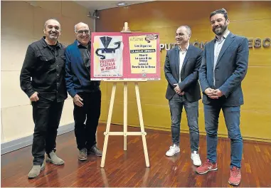  ?? ?? Joaquín Pardinilla, Paco Paricio, Carlos Sampériz y Enrique Pueyo, ayer en la DPH.