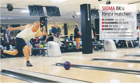  ?? FOTO:ANDERS EKSTRÖM ?? Den gångna helgen startade Sigma BK sin säsong med ett träningslä­ger i Eklunds Bowling i Sigma.
