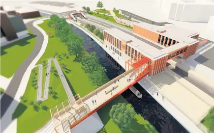  ??  ?? > Artist’s impression­s of plans to revamp University station at the University of Birmingham