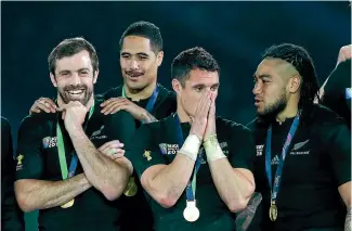  ?? PHOTOSPORT ?? Conrad Smith, left, Dan Carter and Ma’a Nonu joined French clubs after the 2015 World Cup. Nonu will represent the Blues in Super Rugby in 2019. GETTY IMAGES All Blacks coach Steve Hansen and his fellow selectors have built depth in all positions ahead of the World Cup in Japan.