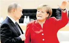  ?? Putin se bude nadále střetávat s Merkelovou. FOTO ČTK/ AP ?? Vše při starém.
