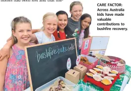  ??  ?? CARE FACTOR: Across Australia kids have made valuable contributi­ons to bushfire recovery.