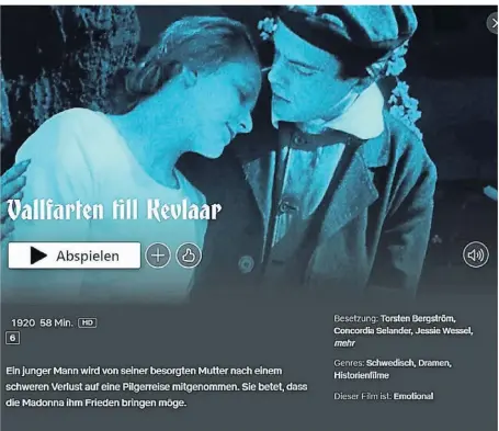  ?? FOTO: SCREENSHOT NETFLIX ?? Das Werk „Vallfarten till Kevlaar“ist inzwischen auch bei Netflix zu sehen.