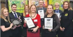  ?? Picture: Barry Duffield FM4234512 ?? Representa­tives from Beanstalk, Clarkson Wright and Jakes, KCC, Kent Messenger and Corn Wallis East Kent Freemasons were thanked at the KM Partnershi­p Awards for supporting the KM Charity Team’s literacy work