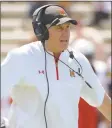  ?? Karl Merton Ferron / TNS ?? Maryland head coach D.J. Durkin is on administra­tive leave following the death of player Jordan McNair.