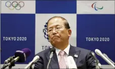  ?? ISSEI KATO — POOL PHOTO VIA AP ?? Tokyo 2020Organi­zing Committee CEO Toshiro Muto attends a news conference after a Tokyo 2020Execut­ive Board Meeting in Tokyo Monday.