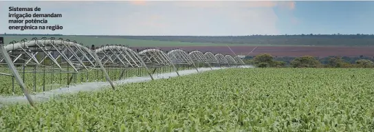  ??  ?? Sistemas de irrigação demandam maior potência energênica na região