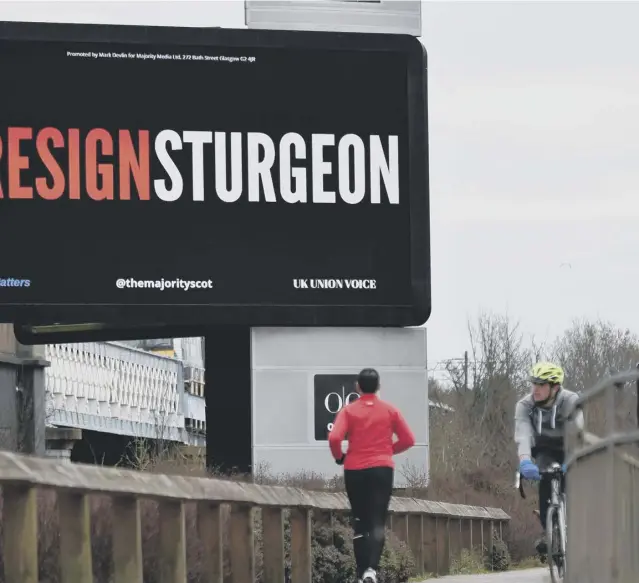  ??  ?? been appearing across Scotland courtesy of a campaign by anti-nationalis­t group The Majority in the lead up to the Scottish elections on May 6