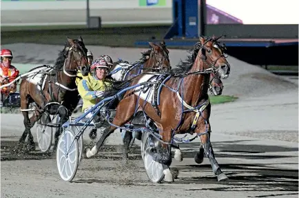  ?? PHOTO: STU MCCORMICK ?? Chris Alford drove Lennythesh­ark to victory in the 50th running of the Miracle Mile.