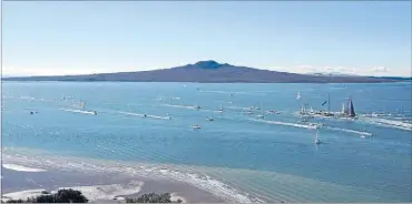  ?? Photo: MICHAEL BRADLEY ?? Rangitoto Island is the youngest of Auckland’s volcanoes and sits in the Hauraki Gulf. Rangitoto erupted during its formation 600 years ago and is the only outbreak to have been witnessed by humans, as footprints have been found between layers of...