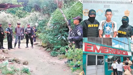  ?? FOTOS: EL HERALDO ?? (1) En el operativo a nivel nacional participar­on elementos de la Policía Nacional. (2) Equipos de ATIC detuvieron a Jonathan Tejeda por violación especial en perjuicio de una niña en SPS. (3) Una serie de hospitales públicos también fueron...