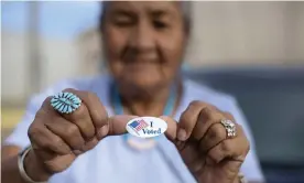  ?? Photograph: Cayla Nimmo/AP ?? Indigenous voters turned out in record numbers for the 2020 election that put Kyrsten Sinema in the Senate and Joe Biden in the White House.