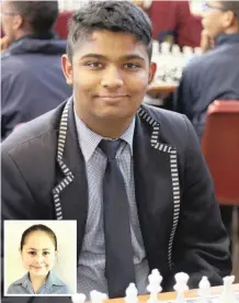  ??  ?? KAHILL Dhevcharra­n won the Under-18 category at the recent Inter-Curro online chess tournament. Emlyn Wilson, inset, won the U-10 category. PICTURE: SUPPLIED