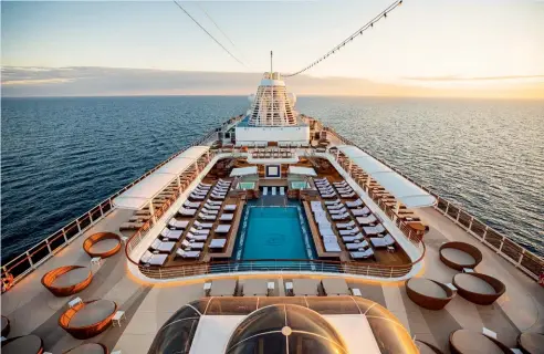  ??  ?? Seven Seas Splendor will be the first of the cruise line’s fleet to return to sailing when it starts its inaugural season from the
UK in September, complete with a multi-layered SailSAFE health and safety programme in place.