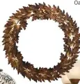  ??  ?? Oak leaf metal wreath (50cm) R400, Masquerade