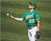  ?? Santiago Mejia / The Chronicle ?? A’s third baseman Matt Chapman started the season strongly but hit .120 with 17 strikeouts over his last eight games.