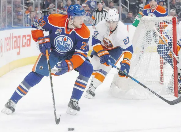  ?? — THE CANADIAN PRESS FILES ?? Oilers forward Leon Draisaitl needs only four more scoring points this season to equal the season-high mark for German nationals set by Marco Sturm back in 2005-06. Draisaitl could one day end up playing for Sturm on Germany’s national team.