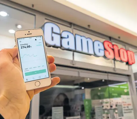  ?? ?? METEORIC RISE: GameStop is a famous example of a ‘meme stock’ – hyped up and shared on social media forums.