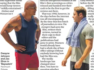  ?? Paramount Pictures ?? Dwayne Johnson and Zac Efron in ‘Baywatch’