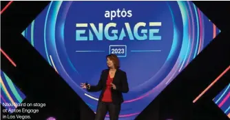  ?? ?? Nikki Baird on stage at Aptos Engage in Las Vegas.