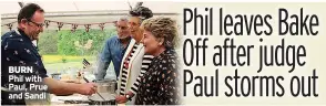  ??  ?? BURN Phil with Paul, Prue and Sandi