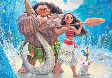  ??  ?? Toon army: Dwayne is the voice of Maui in the new animated movie.