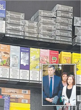  ?? ?? Queensland ministers Mark Ryan and Yvette D’ath are on the vapes warpath.