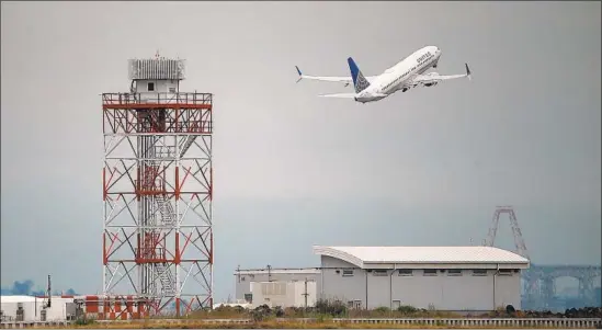  ?? Justin Sullivan Getty I mages ?? AIRLINE passenger growth shows signs of slowing in places where the no- f ly movement is catching on. Above, a United Airlines plane takes off from San Francisco.